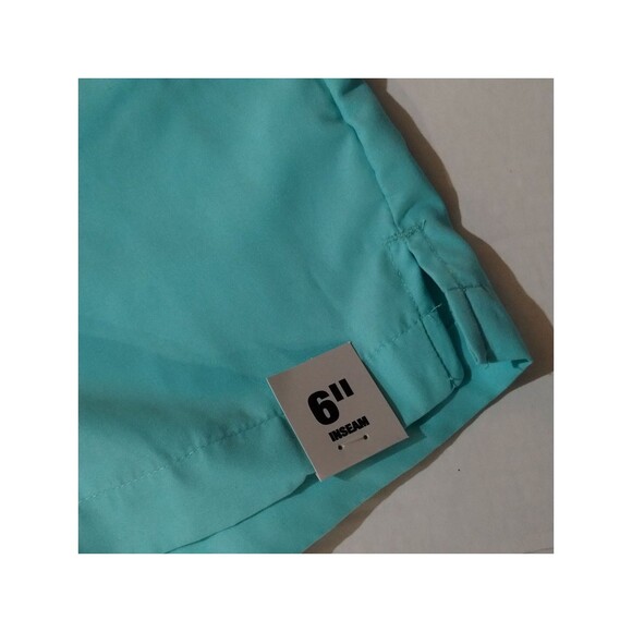 George Mens Aqua Blue Swim Shorts Trunks Above the Knee Elastic Waist 2XL - Picture 4 of 10